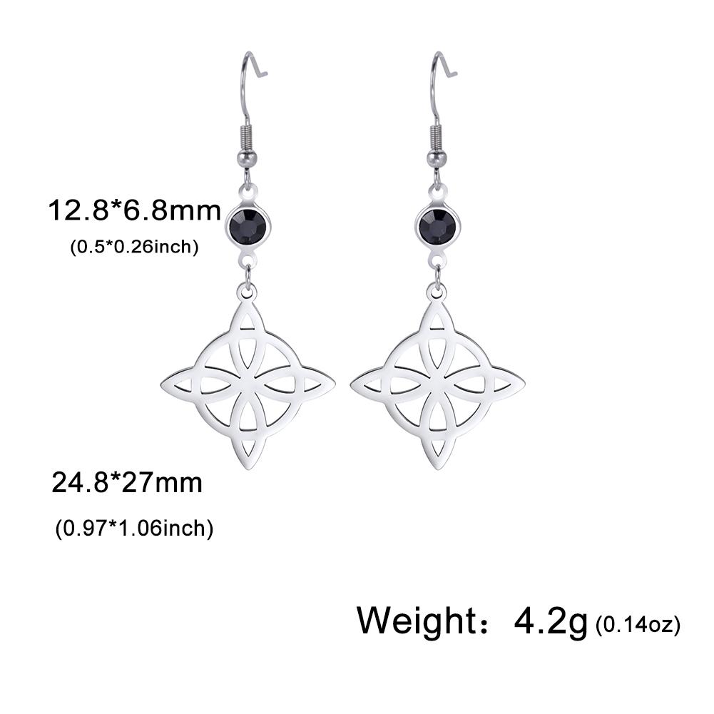 LIKGREAT Stainless Steel Witches Knot Stud Earrings for Women Irish Lucky Celtics Knot Amulet Earring Jewelry Gifts Wholesale