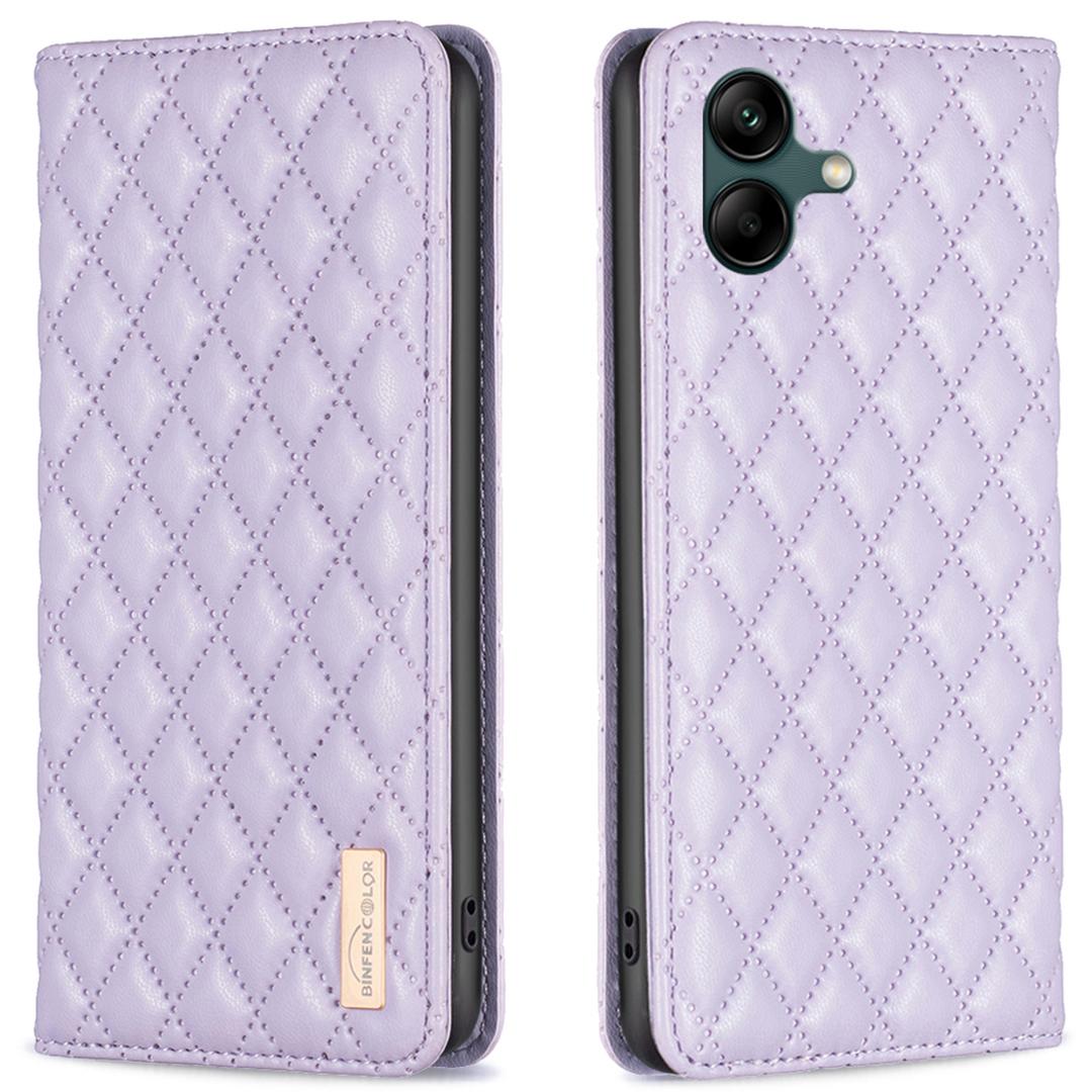 

BINFEN COLOR BF Style-16 Для Samsung Galaxy A06 4G Чехол Слот для карт Ромбовидная Кожаная Обложка E