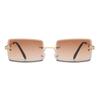 Square Sunglasses Woman Brand Designer Fashion Rimless Gradient Sun Glasses Shades Cutting Lens Ladies Frameless Eyeglasses