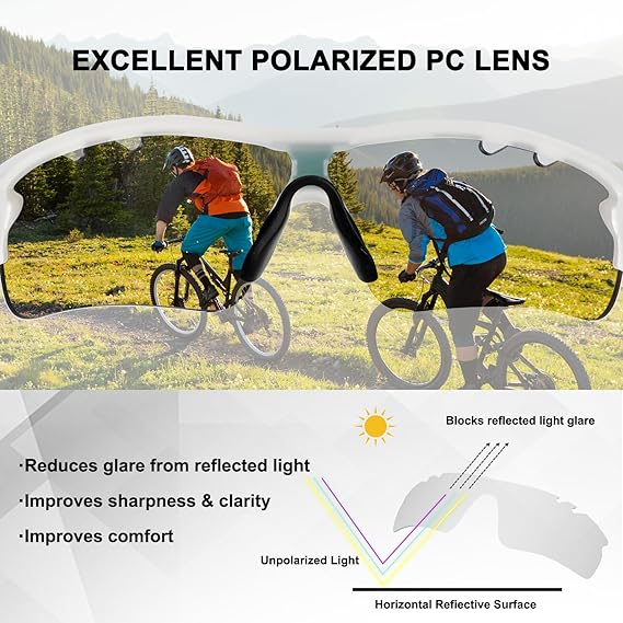 Polarized Sports Sunglasses , 5 Pairs of Interchangeable Lenses and a Carrying Case