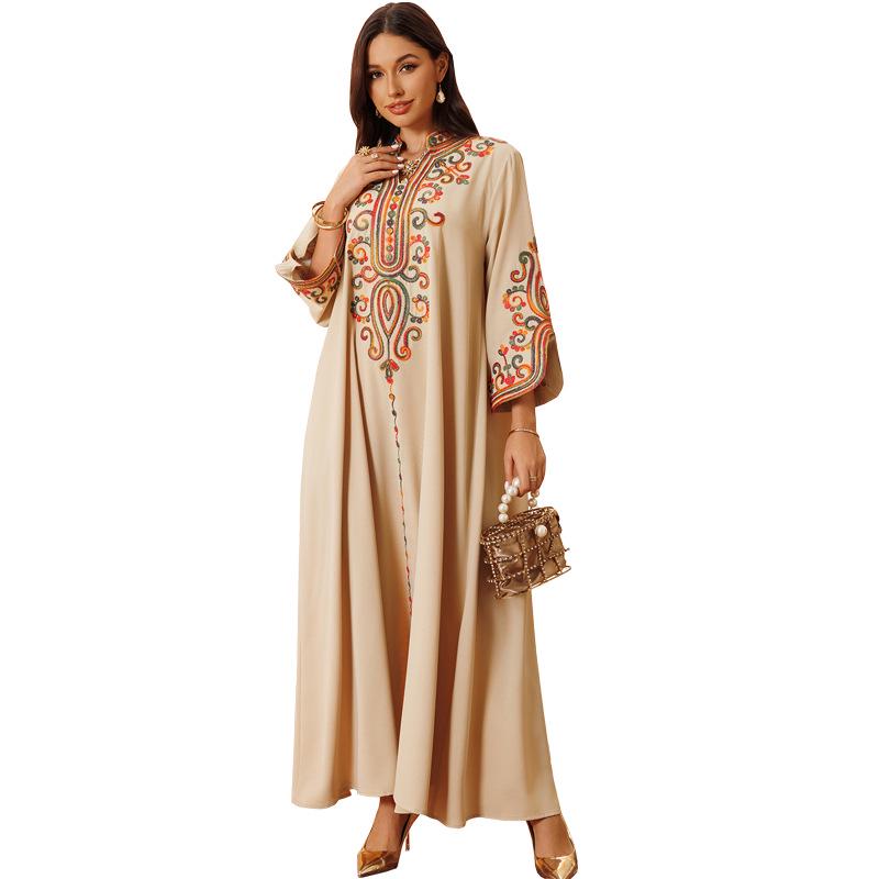 AB417 Autumn/Winter 2024 Women's Embroidered Muslim Robe for Middle East Market