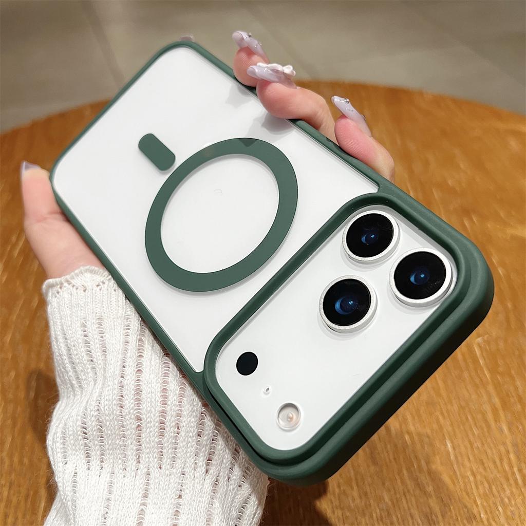 Magsafe Case For iPhone 17 AIR 16 E 15 14 13 12 11 ProMax Acrylic Hard Protect Cover Frosted Candy Wireless Charging Transparent