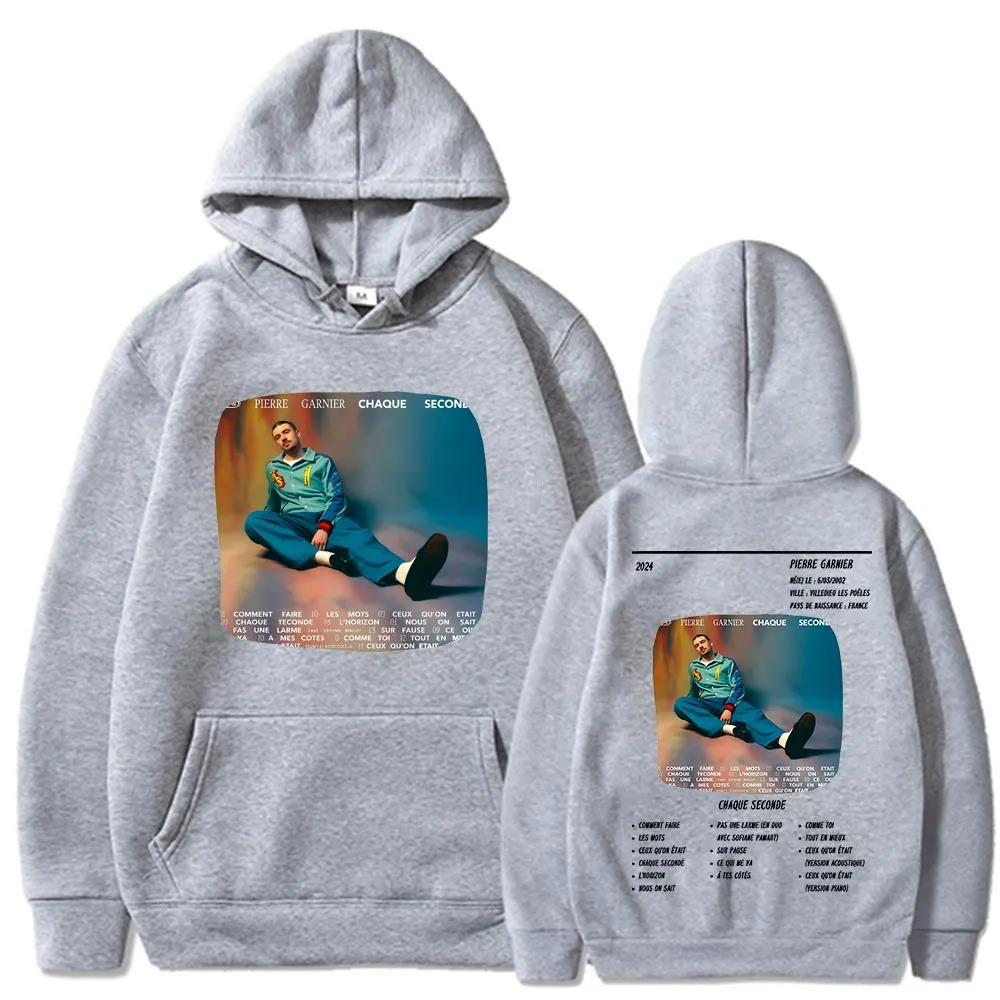Men Women Clothing Pierre Garnier Chaque Seconde Album Hoodies Casual Oversized Sweatshirts Vintage Long Sleeve Pullover