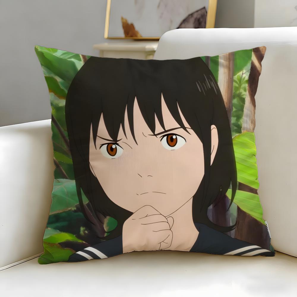 scifi anime MIRAI Cushion Cover Soft  EasyWash Pillow Case  Versatile for Couch Bed Travel and Office