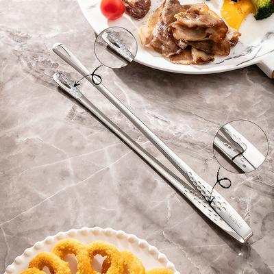 Küchenzange Edelstahl Langer Griff Grillzange Lebensmittelklemmen Kochpinzette Geeignet für Zuhause Gemüse/Fleisch Grillen