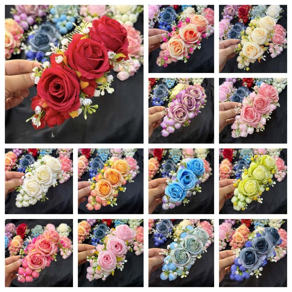 Thai Style Flowers Hairpin Sweet Chignon Hair Clips Hair Accessories Rose Hair Comb  Daily