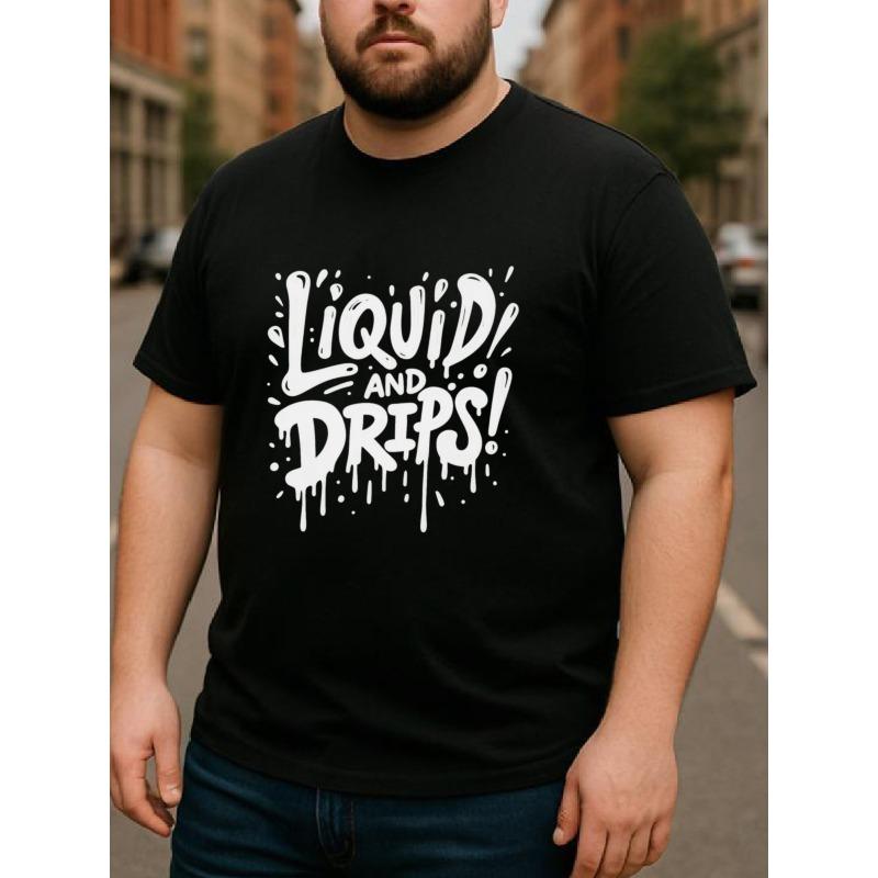 

European Size The Liquid and DRIPS Design Features Men s Printed Short-sleeved T-shirts, Men s Long-sleeved T-shirts, Regular Short-sleeved T-shirts 4XL чорний