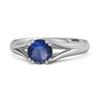 Blue Sapphire Wedding Solitaire Ring - 925 Sterling Silver