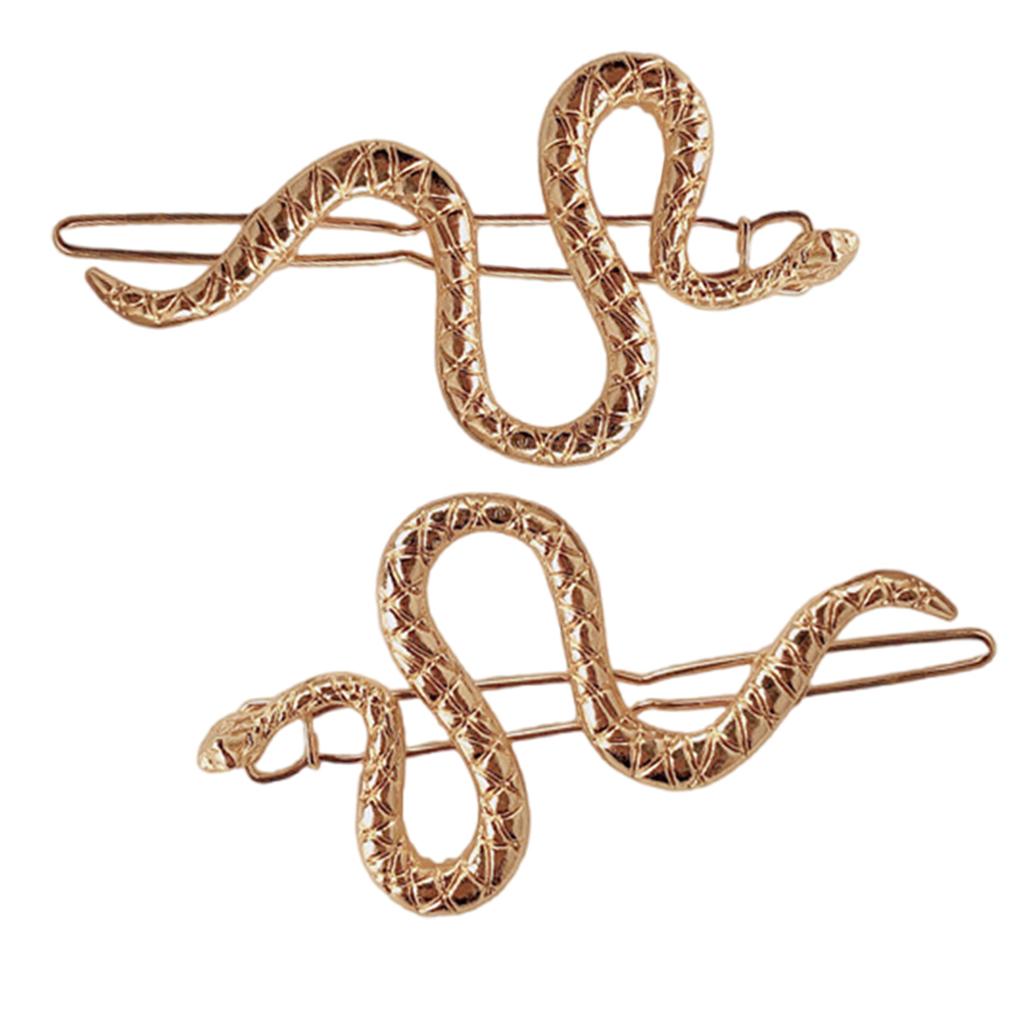 2pcs Elegant Snake Shape Hair Clips for Women Stylish Metal Hairpin Side Bangs Holder Trendy Headwear Accessories