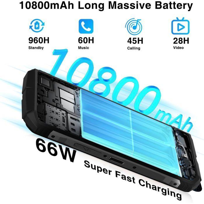 Telephone Portable Incassable 5G DOOGEE V31 GT 20GB+256GB 6.58" 10800mAh Smartphone MediaTek Dimensity 1080 Dual SIM/IP68/IP69