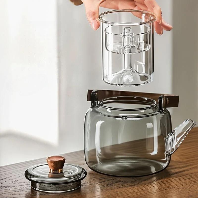 Glass and Steam Combined Tea Pot - Large Capacity for Home Use, Suitable for Brewing Tea and Boiling Water In A Single Pot