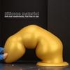 Big Gold Silicone Ribbed Anal Dildo Realistic Penis Sex Toy for Couples Fisting Big Dick BDSM