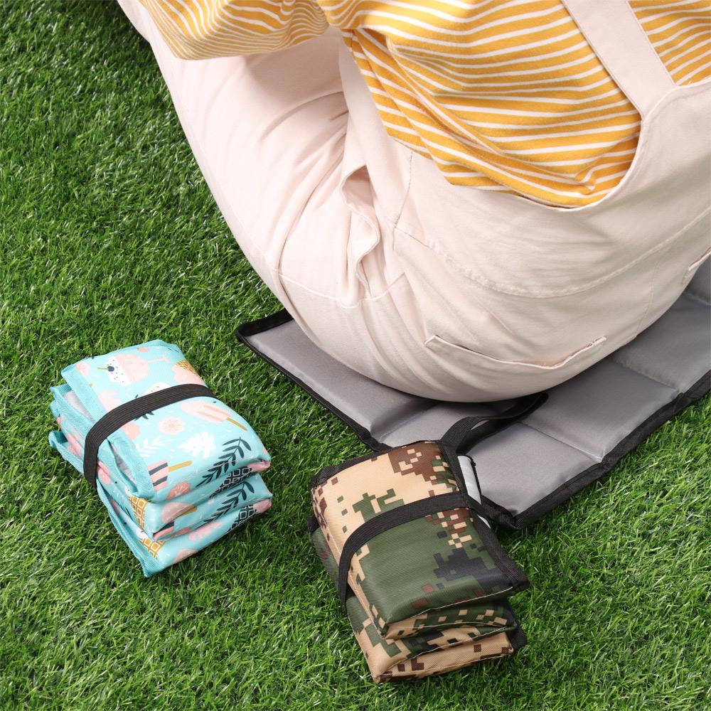 Outdoor Portable Oxford Cloth Foam Sitting Pad Beach Mats Hiking Small Seat Folding Camping Mat