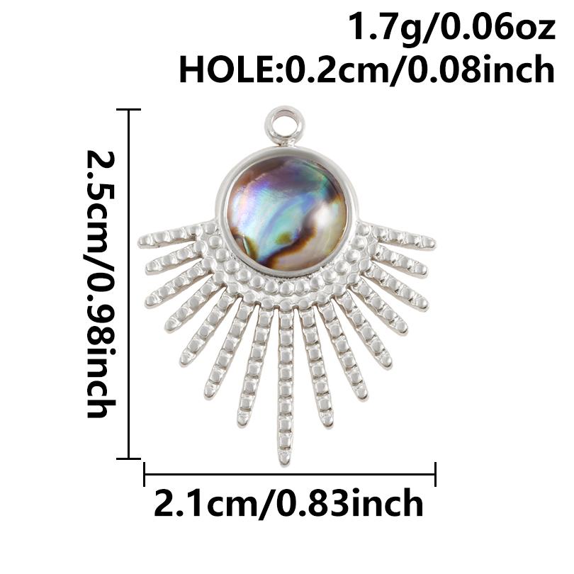 2pcs Sea Accessories Abalone Shell Pendant Love Heart Sun Oval Geometric Stainless Steel Oil Dripping Charms For Jewelry Making