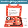 Cylinder Compression Tester Kit 0-300 PSI Dual Scale Quick Coupler Brass Fittings Gauge Engine Diagnostic Tool Car Motorcycle