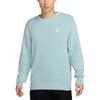 Logo Embroidered Pullover Crew Neck Loose Long Sleeve Sweater Men Sweater Blue FQ2913-474