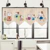 Japanese Style Lucky Cat Pattern Short Curtain Kitchen Door Partition Triangle Flag Restaurant Hanging Half Curtain Pennant