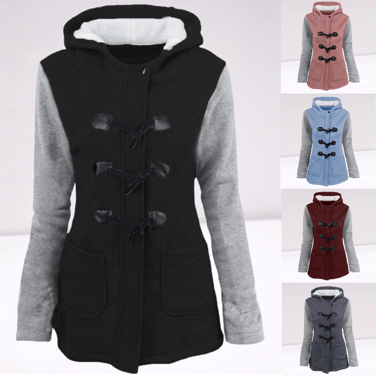 

Fashion Women Windbreaker Outwear Pacthwork Slim Long Coat Jacket Trench S