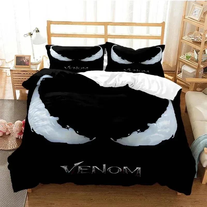 Venoms Beding Set Soft Duvet Cover Bed Linen Set Comfortable Quilt Cover Pilowcase Warm Comforter King Quen Sized Dimensions Young Boys Adult People