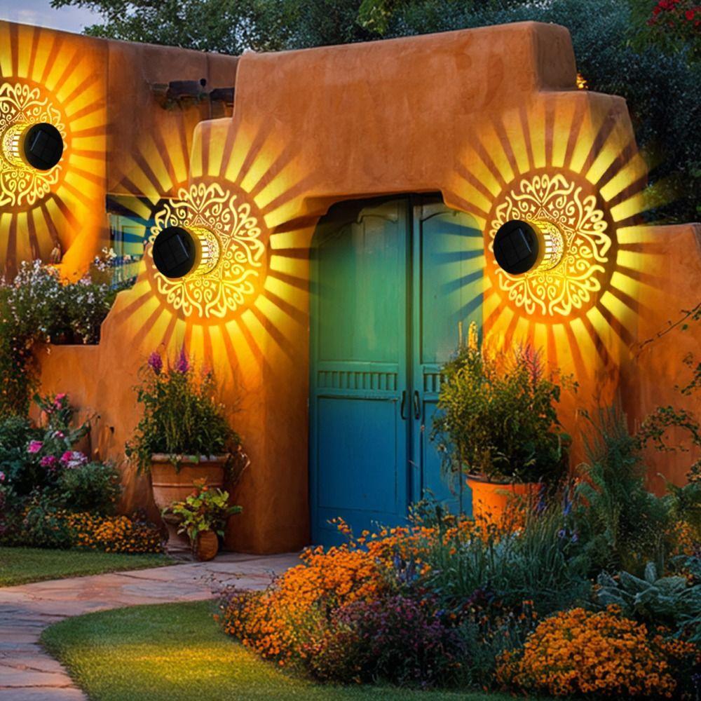 Flower Design Solar Wall Light Iron Light Outdoor Garden Light Solar Wall Lamp Villa Gate