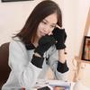 Halbfingerhandschuhe Multifunktional Umschlagbar Niedlich Korallenfleece Warm Kältefest Weich Bequem Damen Winter Warm Damen Handschuhe