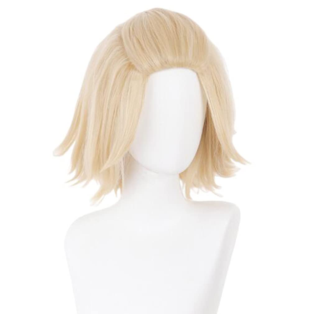 LAOBAO Cosplay Wig - Sano Manjiro (Invincible Mikey) - Heat Resistant, Disguise Wig, Costume Accessory, Blonde, Short, Party, Fancy Dress, Halloween,