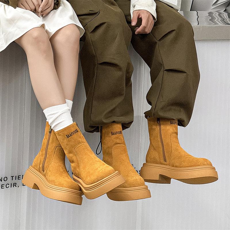 

New Martin boots men s autumn and winter thick-soled cigarette boots one-pedal Chelsea boots men s boots 5044-K 39