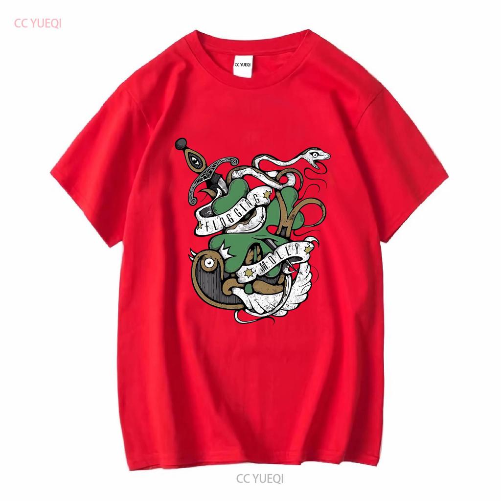 Mens American Punk Band Flogging Music Theme Molly T Shirt  Vintage Washed Slightly Graphic Soft Casual Stylish Homme