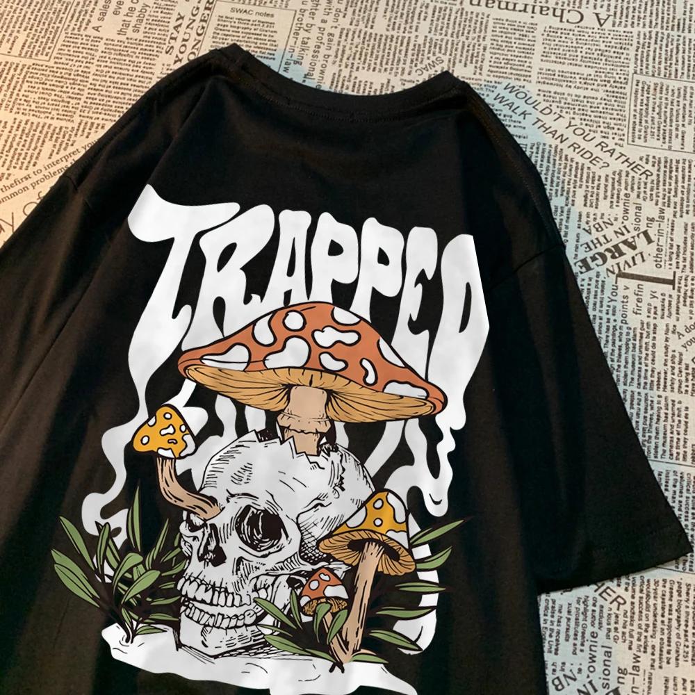 Horror Skull Tričko s potiskem Muži Ženy Vysoce kvalitní trička Vzor Oversize Nové tričko Neformální oversize Bavlněná trička