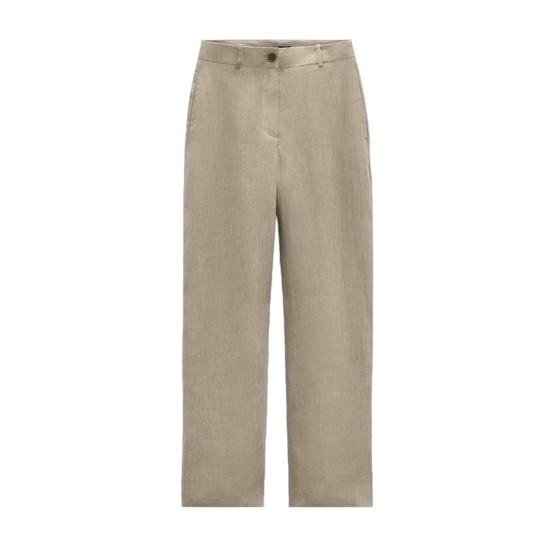 Spring New Arrival Casual Two-Piece Suit Beaded Linen Vest 7901322 Linen Wide Leg Pants 7901222
