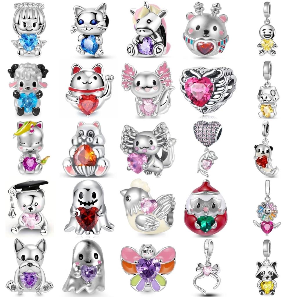 New copper Trinket Maneki Neko Butterfly Wolf Pendant Bead Compatible With Authentic Charm Bead Charms Bangle Bracelets Jewerly Accessories