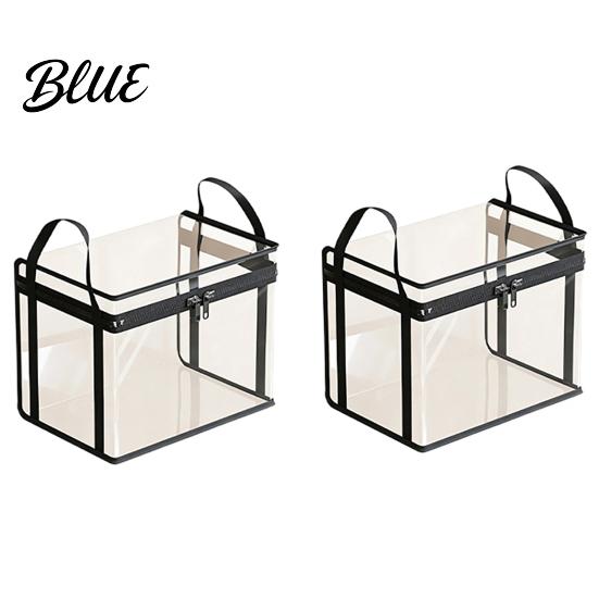 Kids Toy Storage Box Transparent Clothes Bag with Sturdy Handles Durable Plastic Visibility Bin Book Organizer Moisture-proof Toys Container