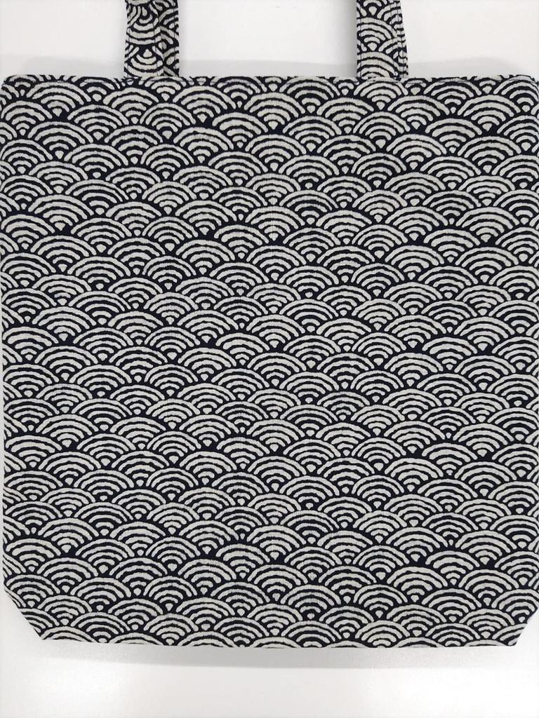 Maruzen Made in Japan Tragetasche Seigaiha Muster, 34x34x5,5cm,