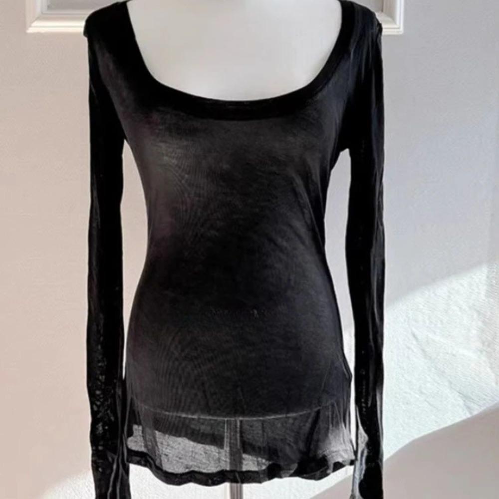 

Летняя пляжная одежда Однотонные пуловеры с защитой от солнца Накидка для бикини Базовые футболки Женские S чёрный