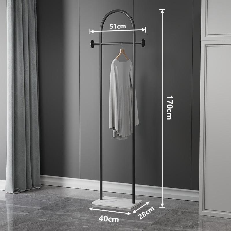 Nordic Marble & Metal Floor-standing Coat Rack, Foldable Wrought Iron Clothes Rack.