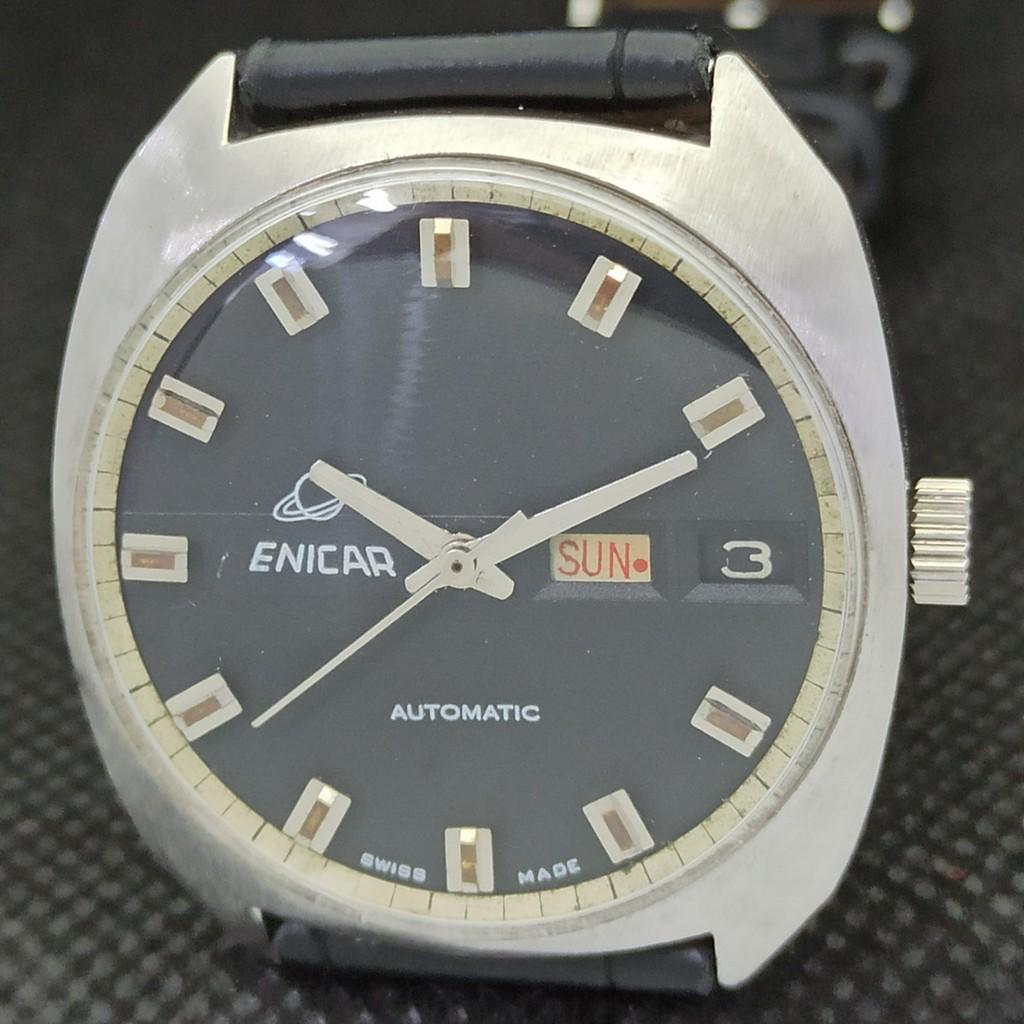 MONTRE HOMME MÉCANIQUE AUTOMATIQUE SUISSE ENICAR D'OCCASION a283070-1