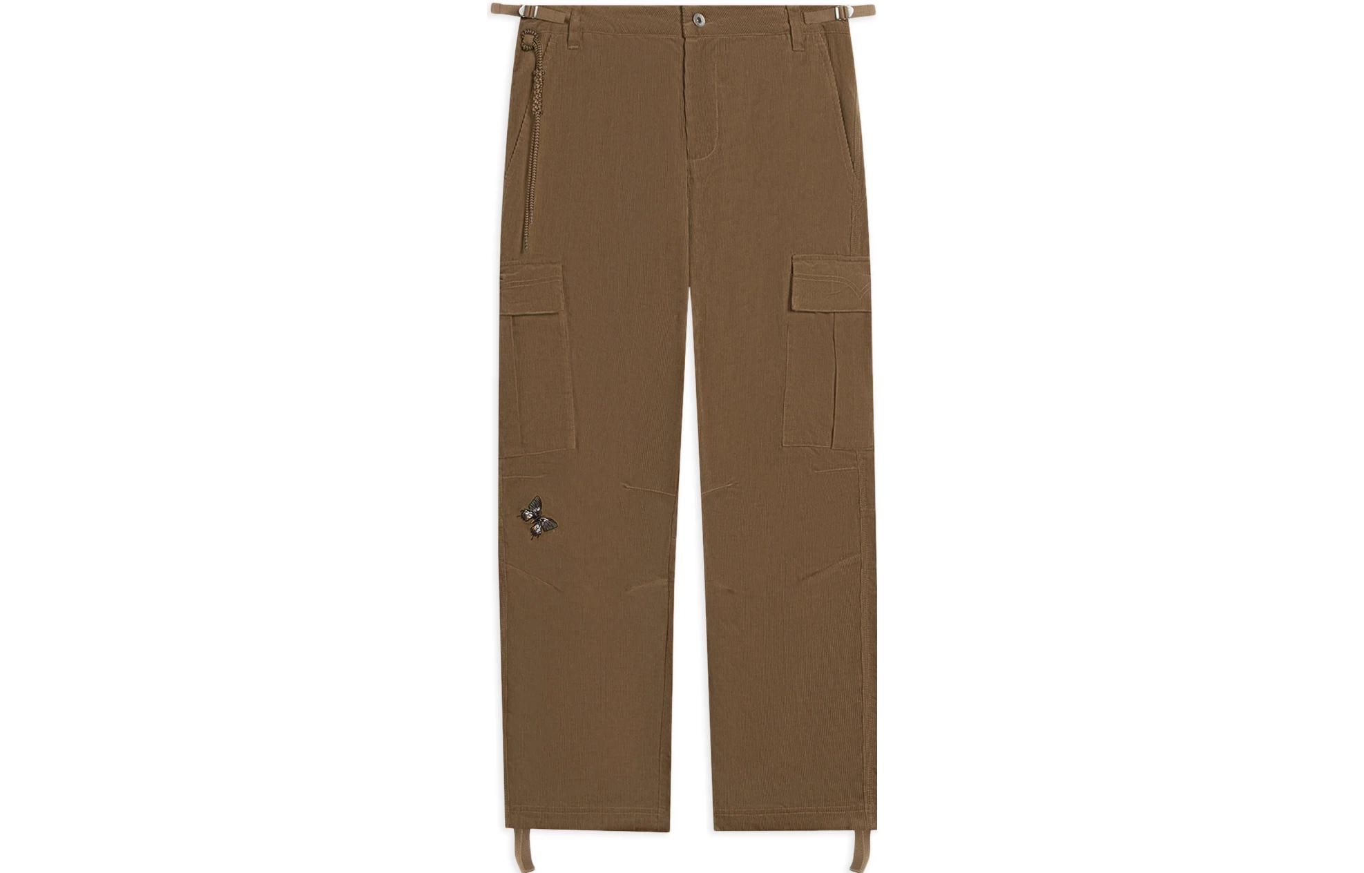Li Ning Casual Pants Men s Brown Moderate Straight Fit Pants AKXR643-1 M