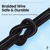6A 66W USB C Cable 90° Elbow Fast Charging Cord For Samsung Xiaomi Huawei OnePlus Android 0.25-3M Nylon Braided Quick Charge