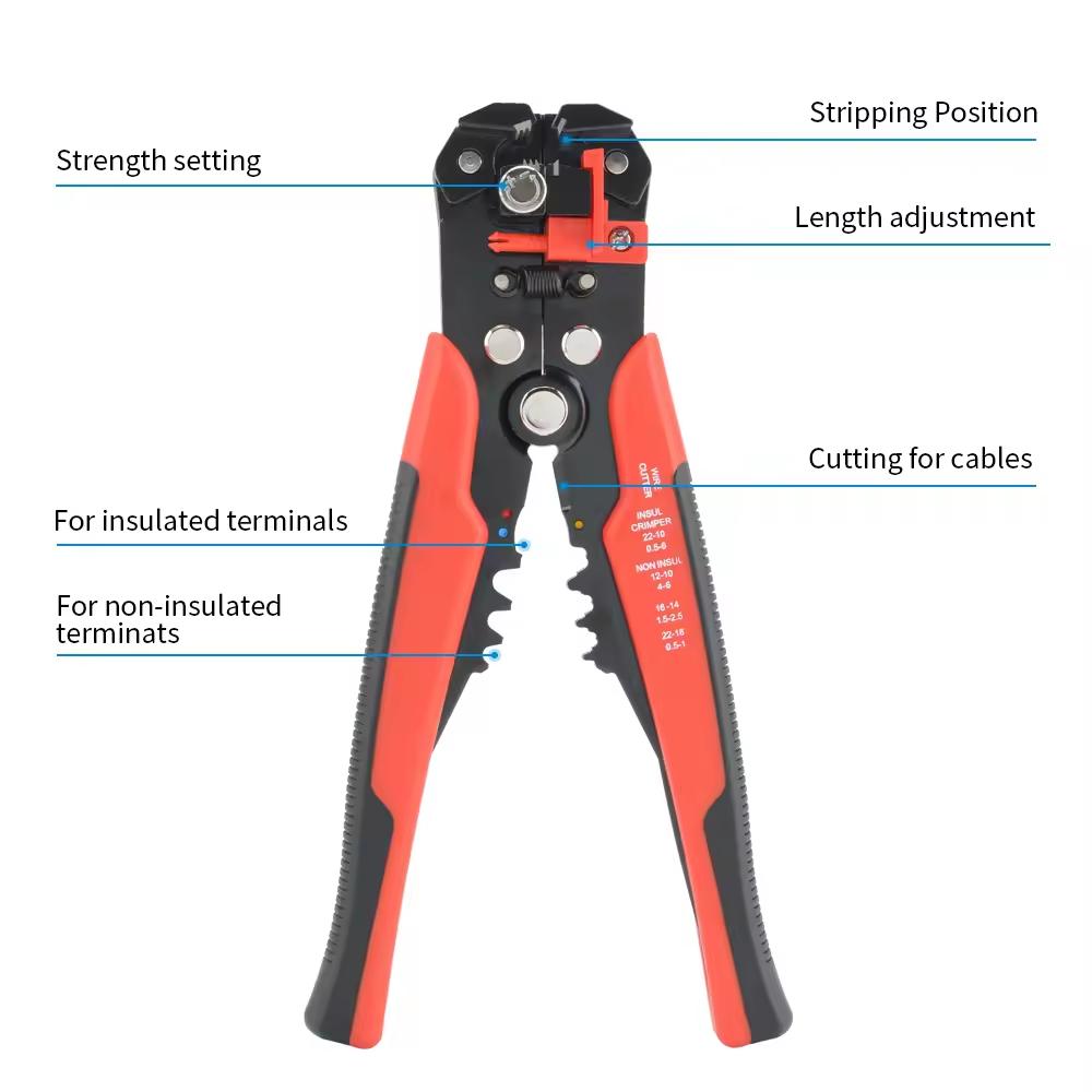 3 In1 Wire Stripper Tools Multitool Pliers Automatic Stripping for AWG 24-10 Cutter Crimping Cable Wire Electrician Repair Tools