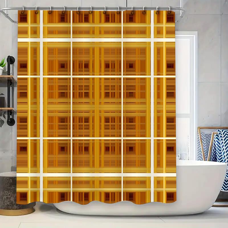 

Blue Red Plaid Bath Shower Curtain Waterproof Fabric Decoration Home Decor Waterproof Bath Rug Mat Non-slip Microfiber Bathroom 90x180cm