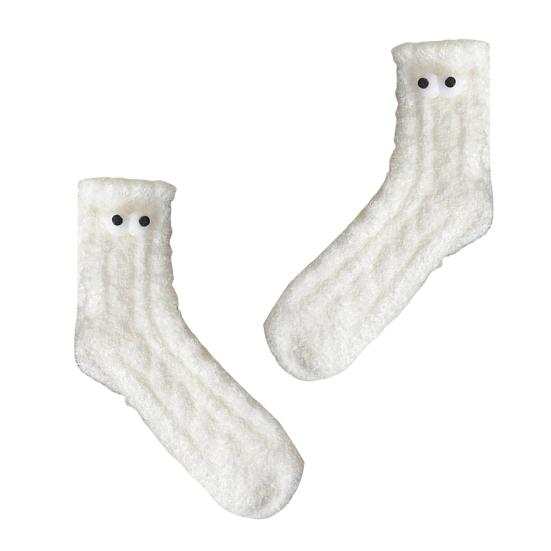 Funny Socks with Big Eyes Warm Cozy Plush Fuzzy Winter Sleep Socks Socks for Women Indoor
