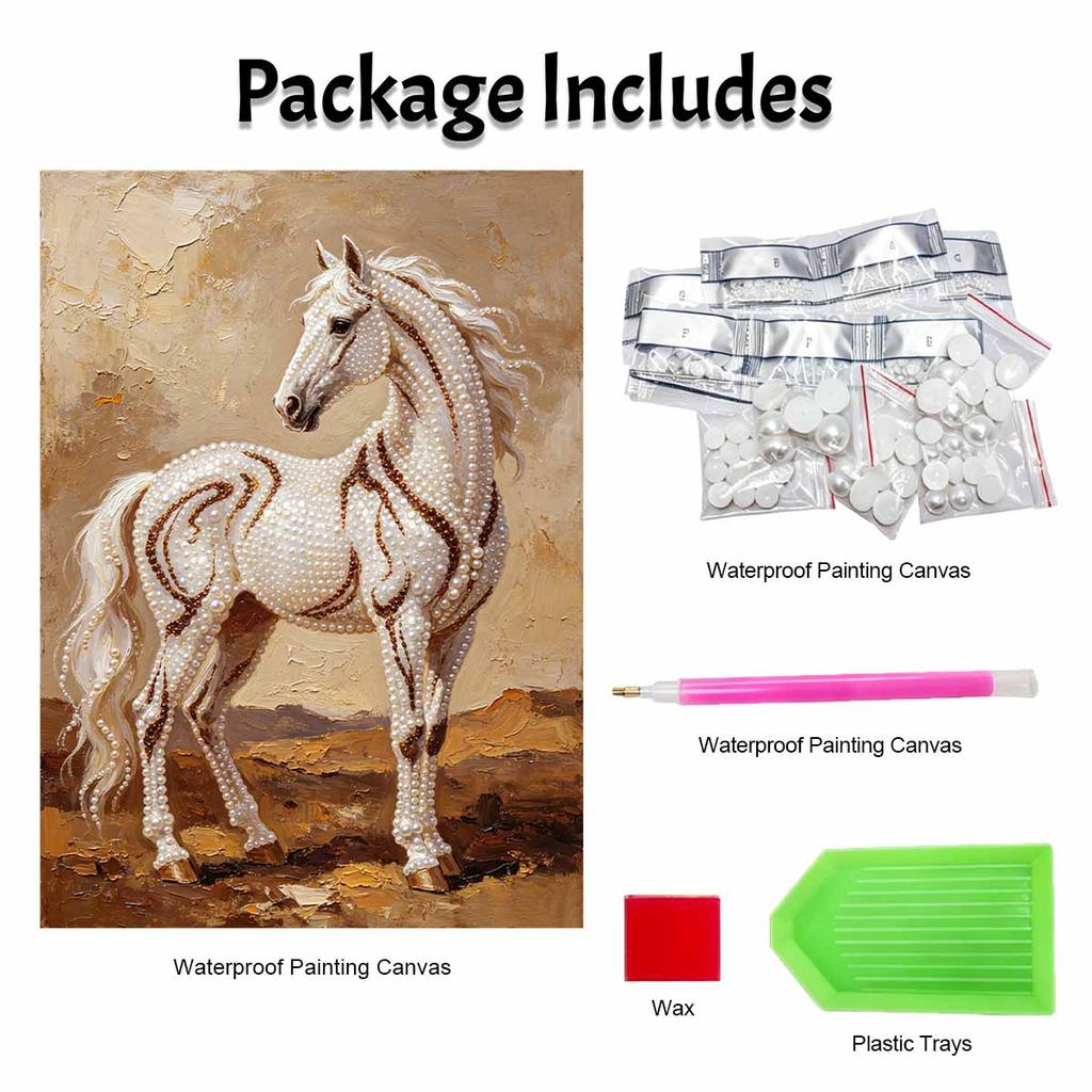 5D Pearl Kit Pearl Horse Arabian Design DIY Enamel Art for Living Room Bedroom Wall Decoration Handmade Gift