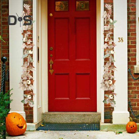 Autumn White Maple Vine Easy Care Harvest Decor Unique Design Rattan for Thanksgiving Halloween Accessories