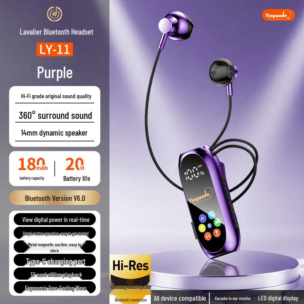 High-Quality Clip-on Bluetooth Earphones with Long Battery, Noise Reduction, and Clear Calls for Wireless Sports