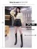 2026 Autumn/Winter Women's High Waist A-line PU Leather Shorts with Elastic Waist and Slimming Wide Leg Design