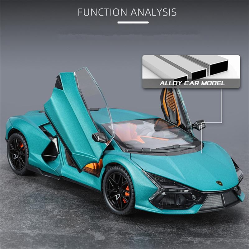 1/24 Lamborghini Revuelto Alloy Sports Car Model Diecast Metal Toy Racing Super Car Vehicles Model Sound and Light Simulation Childrens Gift