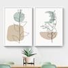 Abstract Leaf Human Face Curve Block Color Cactus Line Poster Nordic Wall Art Canvas Painting Print Pictures Living Room Decor
