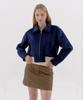 C Clover Wool Blend Blouson Jacket Navy