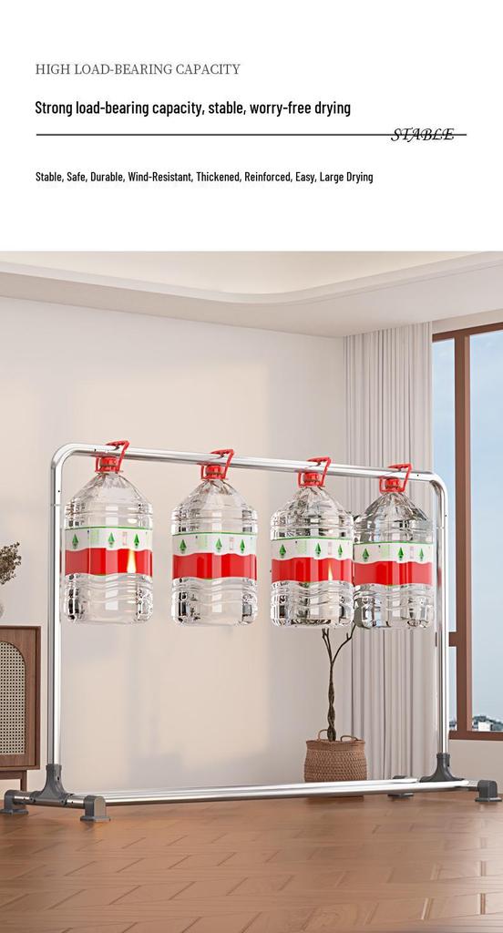 Sturdy Stainless Steel Clothes Drying Rack with Single Rod for Indoors and Outdoors