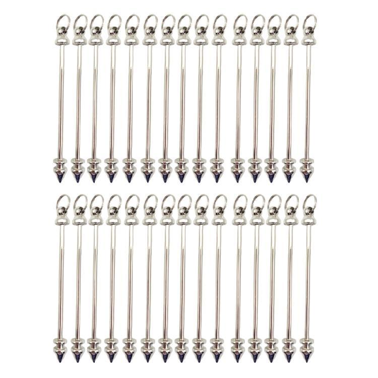 30Pcs Stylish Rod Pendants Metal Jewelry Supplies Jewelry Craft Metal Stick Pendants for Custom Necklaces and Earrings